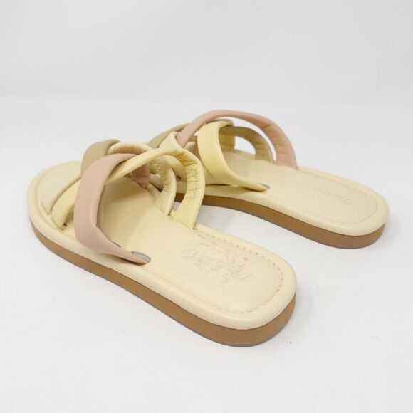 MADEWELL | Leeandra Slide Sandals Yellow Tan Pink Cross Straps Women’s Size 8.5 - Picture 9 of 15